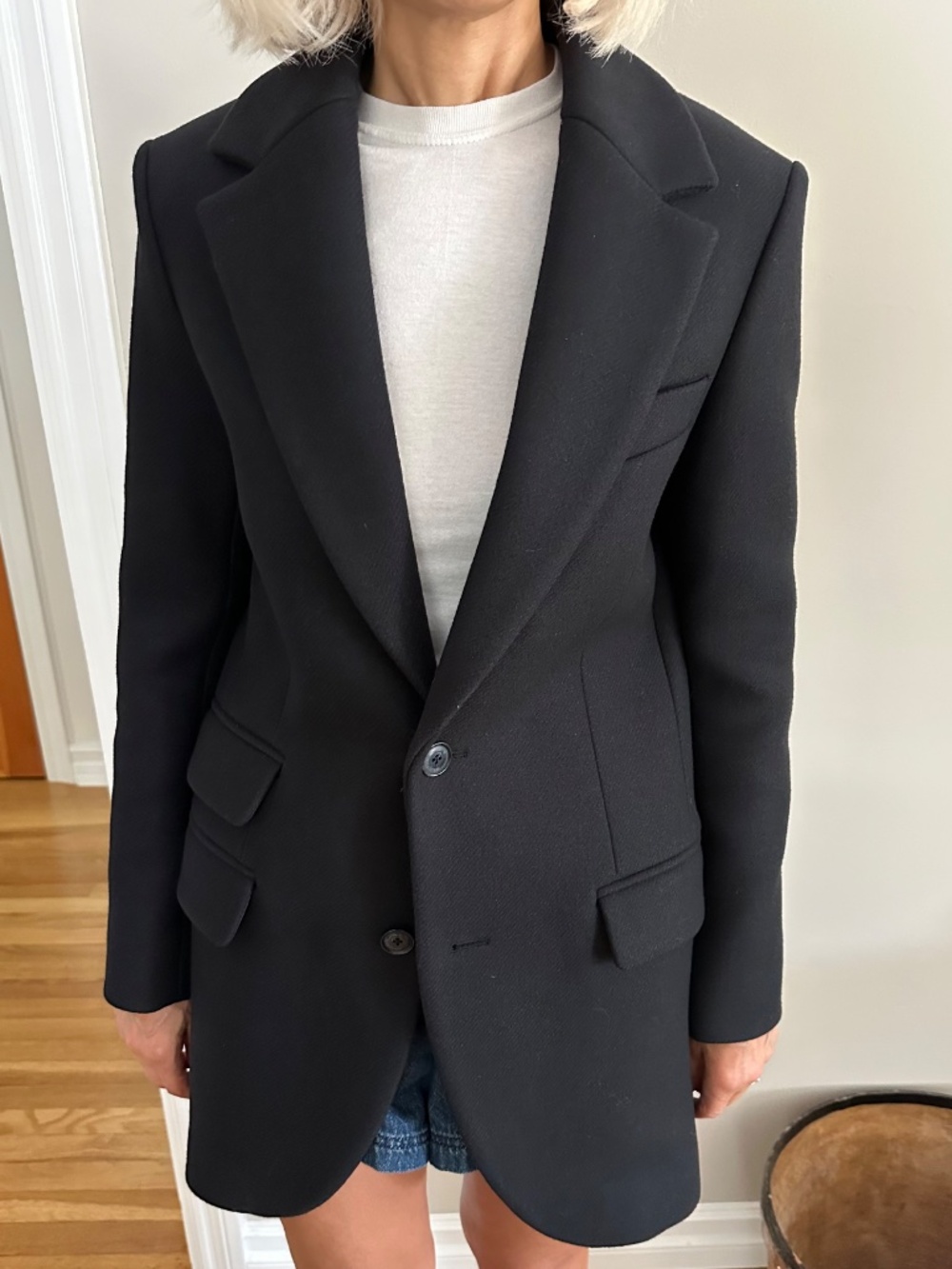 Zadig & Voltaire Womens Military Jacket Black Cotton Button Long Sleeve XS